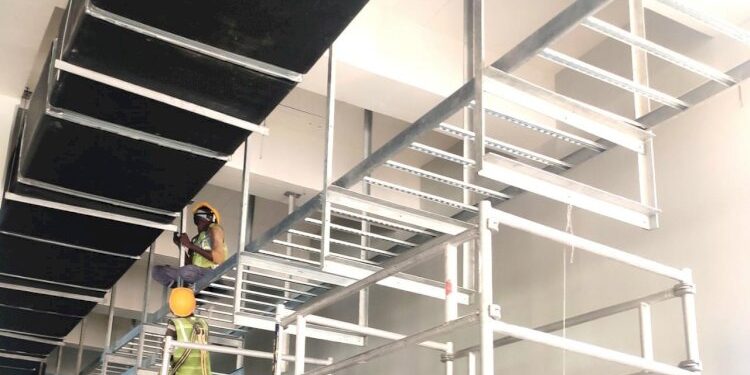 Worker Fall Down From Duct